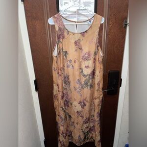 Vintage Y2K Floral Sleeveless Dress - Multicolor Alix Taylor Woman Sz 18